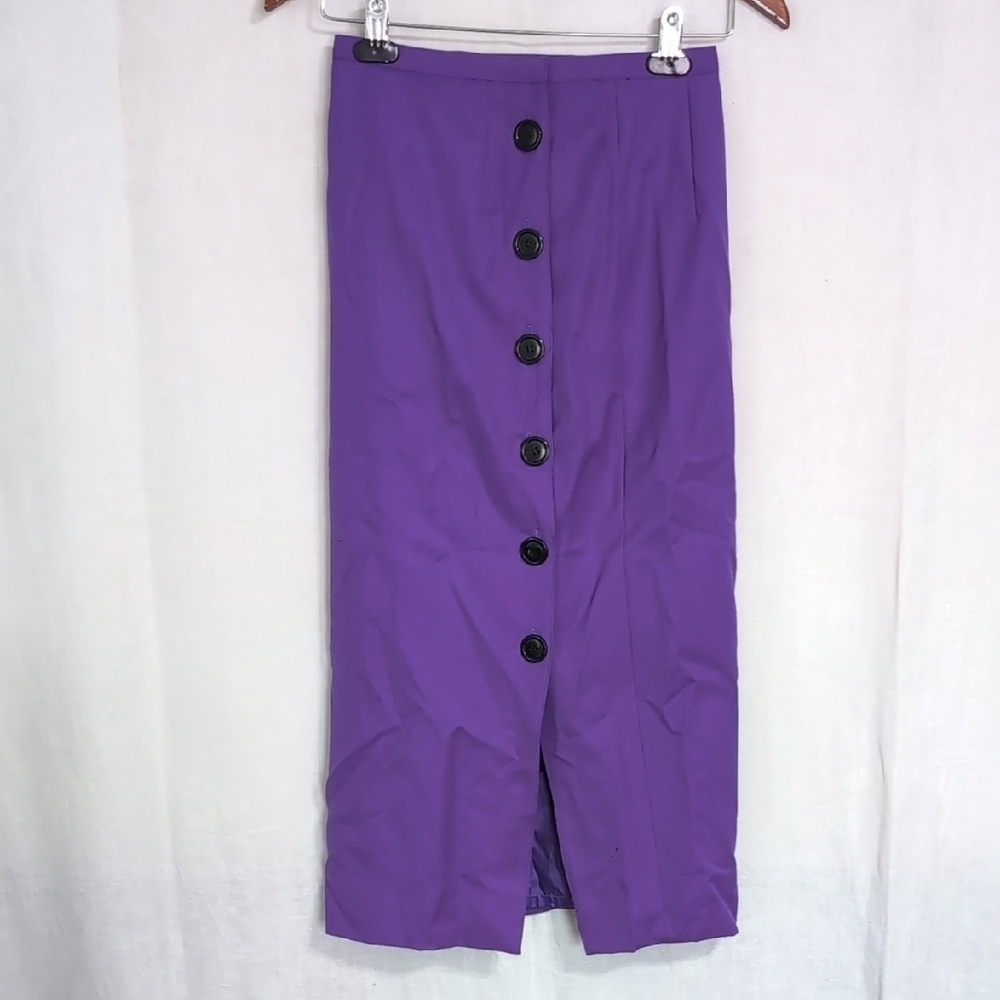 Vintage Handmade Button Up Midi Skirt Size Extra Small
